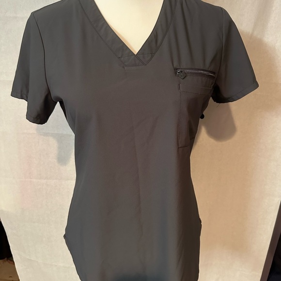 Med Couture Gray and Black Scrub Tops - Picture 2 of 15
